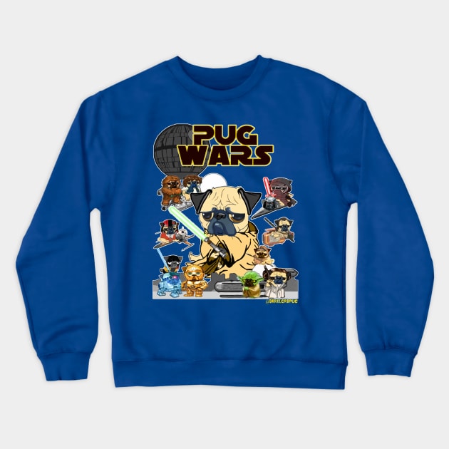 Pug Wars Crewneck Sweatshirt by darklordpug